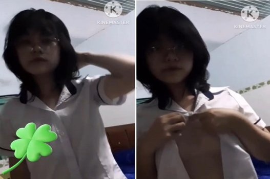 Nữ sinh dâm quay video khoe ngực để phát sóng